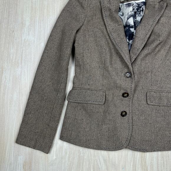Anthropologie Cartonnier Wool Blend Equestrian Business Casual Blazer Jacket 2 - Picture 4 of 14